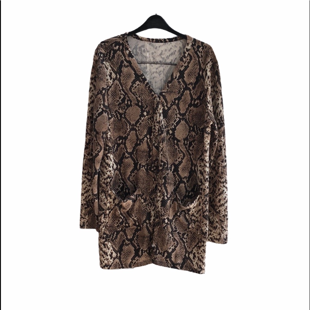 Snakeskin Print Cardigan